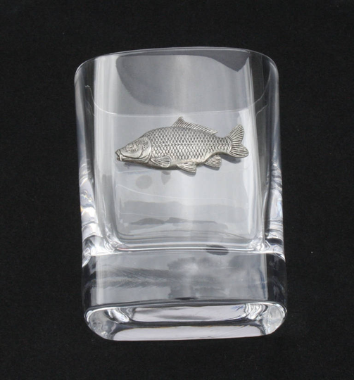 Common Carp Whisky Tumblers Pair Of Crystal Glasses Christmas Gift Boxed Fishing 80