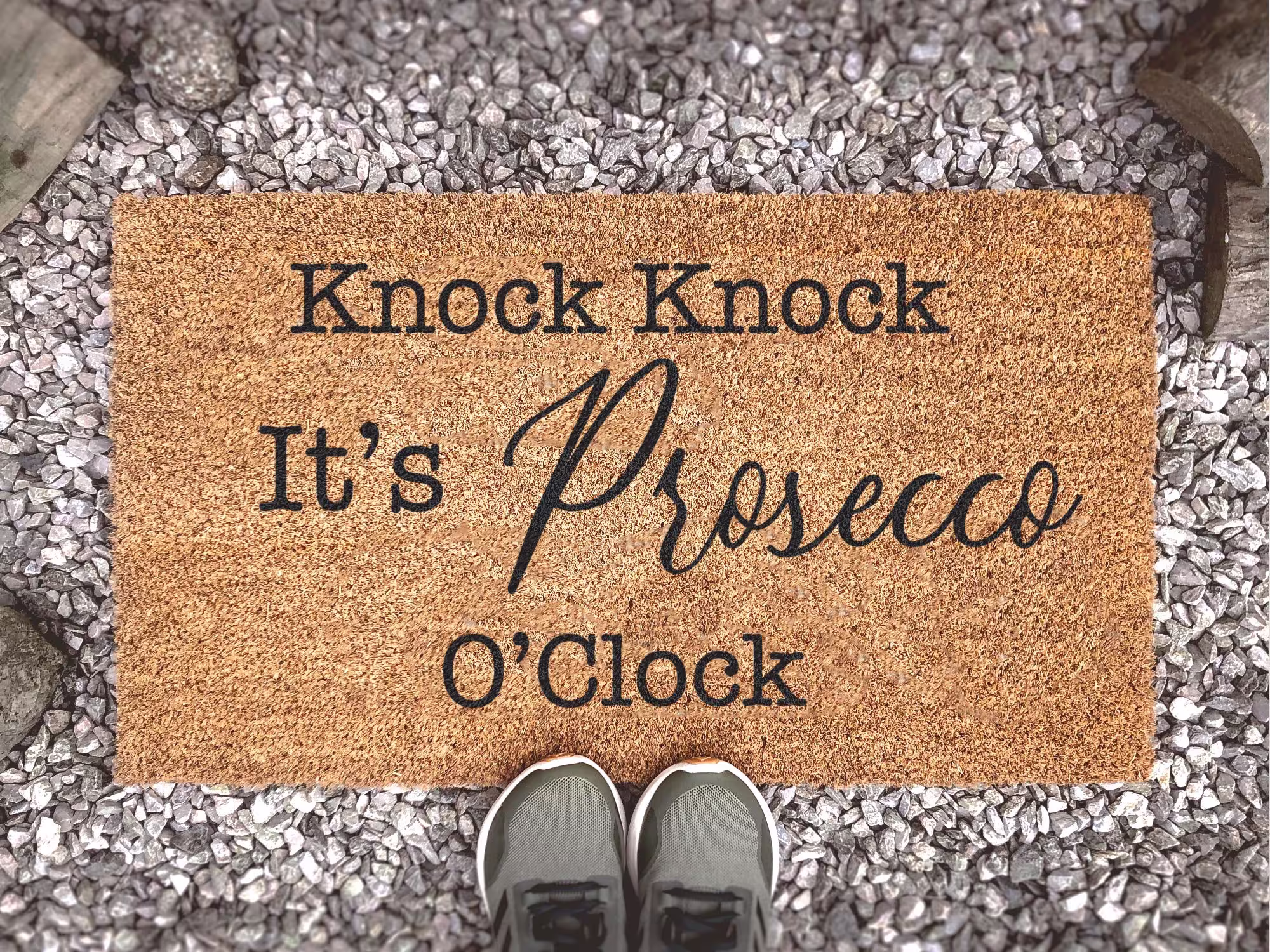 Mother's Day Doormat - Knock It's Prosecco O'clock Gift For Her Funny Door Mat Family Rug Love