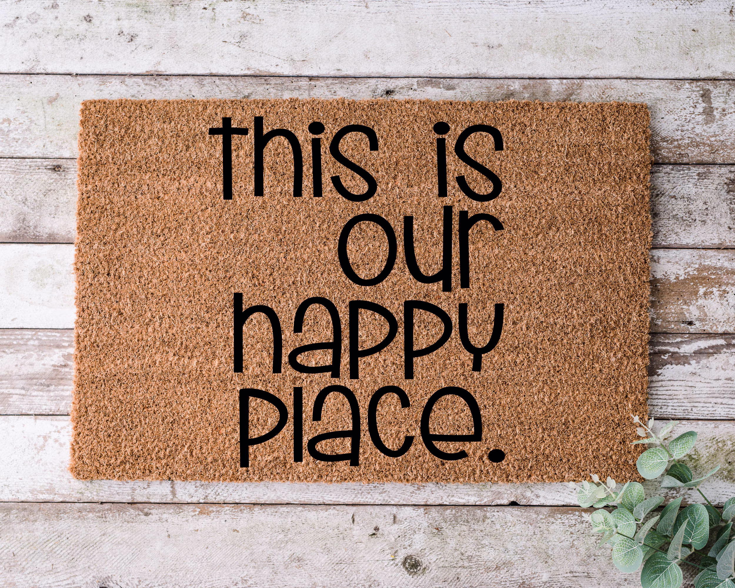This Is Our Happy Place, Door Mat, Funny Doormat, Wedding Gift, Housewarming Gift, Home Welcome Closing Gift - 1164
