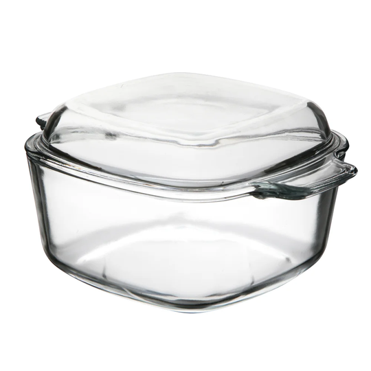 Mccarver 1.5L Glass Square Casserole with Lid