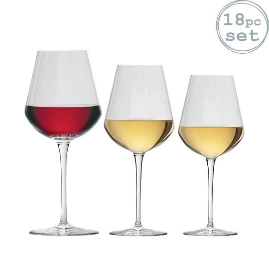 Inalto Uno 18 Piece Glass Assorted Stemware Set