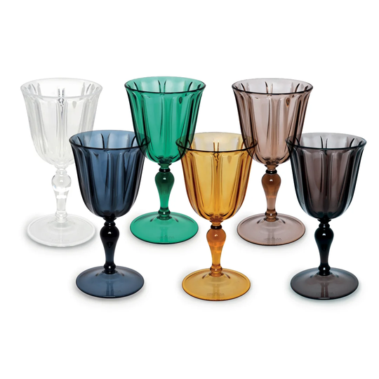 Country Chic 6 Piece 250ml Plastic Goblet Set