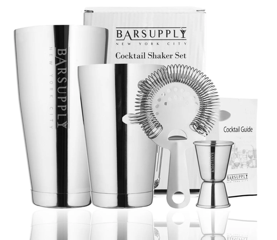 Professional 4-Piece Boston Cocktail Shaker Set