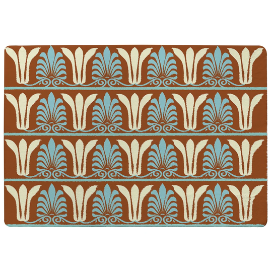 Kearns Egyptian Flower Ornament Shaggy Brown/Blue Rug