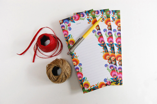 Wycinanki List Notepad, Folk Art To Do List, Shopping Memo Pad, Checklist, Pad, Jotter, Stationery