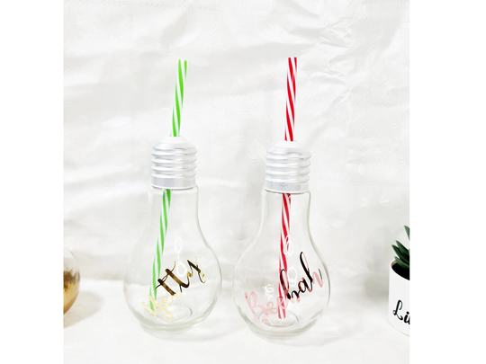 Personalised Gin Glass, Christmas Bauble, Secret Santa Gift, Bauble, Glass Bauble With Straw, Stocking Stuffer, Filler
