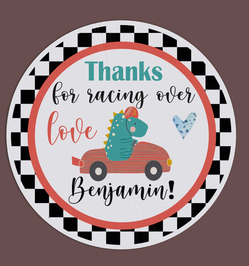 Race Car Party Stickers Two Fast Favor Decorations