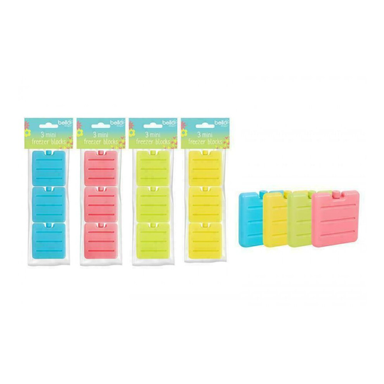 3 Pack Mini Freezer Ice Blocks Picnic Lunch Box Cooler Bag Any Colour