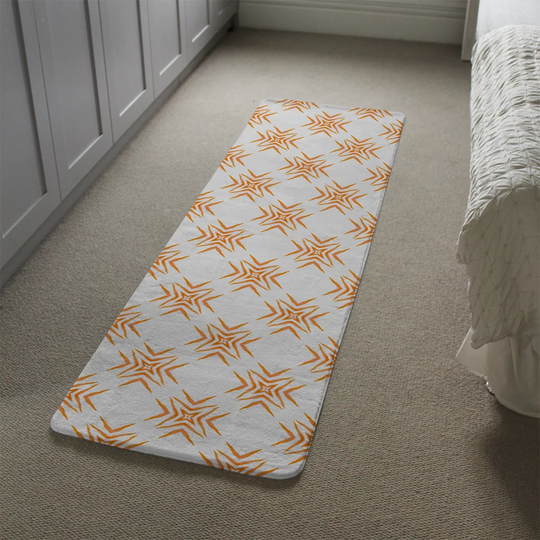 Laborde Ravishing Boho Chic Designer Shaggy White/Orange Rug