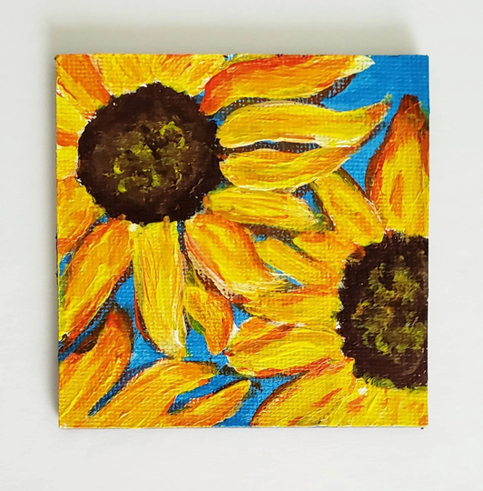Black-Eyed Susan Original Hand Painted Autumn Acrylic Magnetic Art, Gift For Her, Them, Valentines Day Gift, Bridesmaid