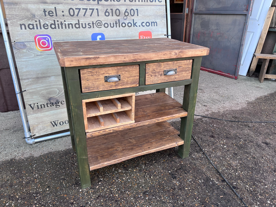 Rustic Mini Kitchen Island