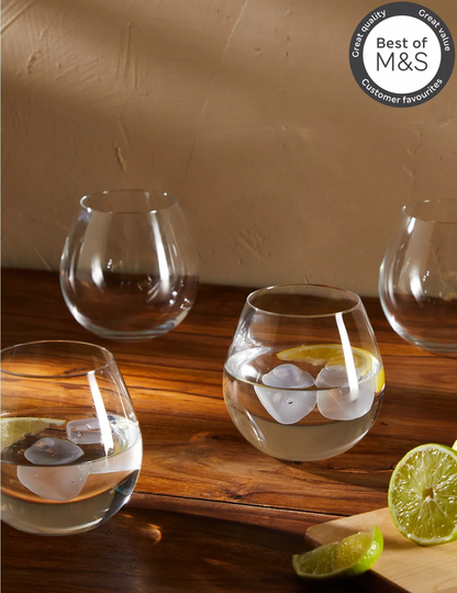 Set of 4 Maxim Stemless Gin Glasses beige