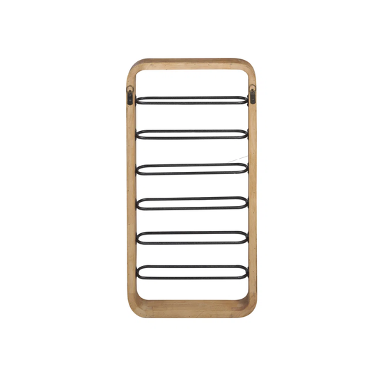 Cid 6 Bottle Wall Mounted Wine Bottle Rack in Brown/Black