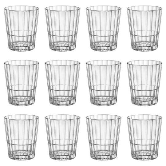 Bormioli Rocco Oxford Bar Stacking Double Whisky Glasses - 374Ml - Clear - Pack Of 12