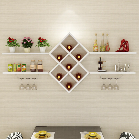 Deshonda 14 Bottle Wine Bottle & Glass Rack in White
