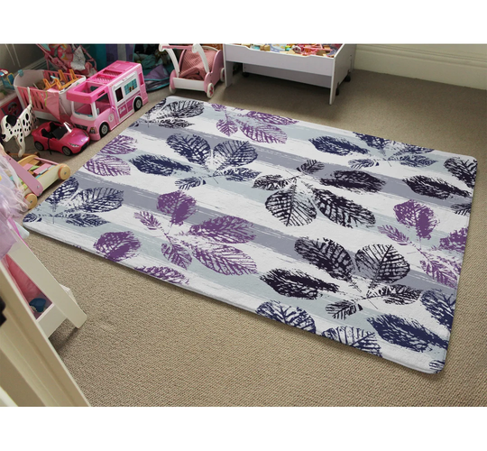 Hankins Imprint of Plant Designer Shaggy Light Grey/Purple/Blue Rug