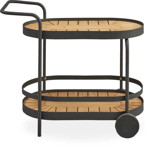 Akira Borough Wharf Bar Cart with Metal Outer Material