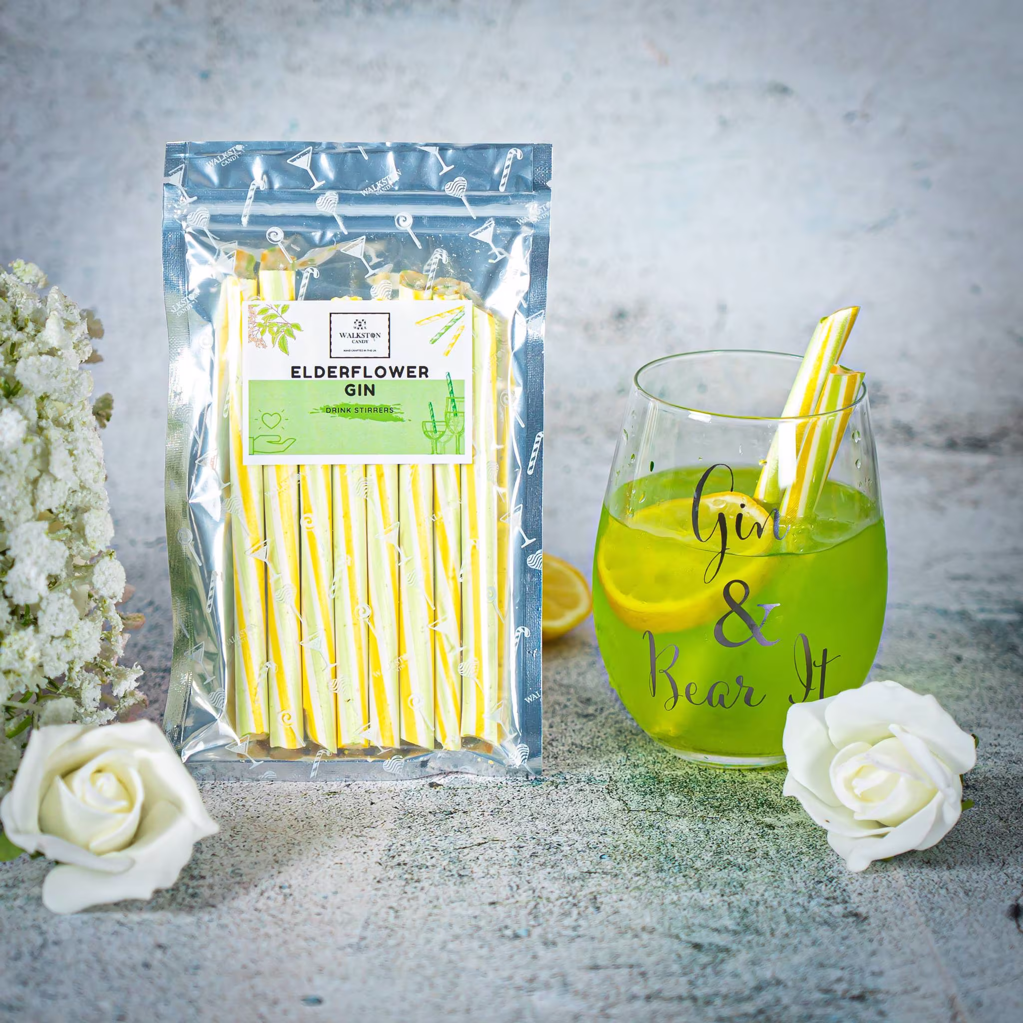 Gin & Elderflower Drink Stirrers, Lollipop, Alcoholic Sweets, Birthday Gift, Mothers Day, Gift For Her, Bridesmaid Hen Party