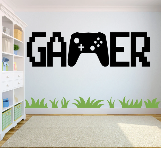 Gamer Arcade Controller Vinyl Decal Wall Sticker | Boys Girls Bedroom Decor