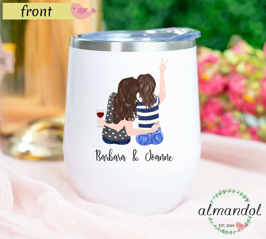 Custom You're My Person Wine Tumbler, Pick Your Hair Color Etc, Personalized Gift, Best Friend Soul Sisters Tumbler