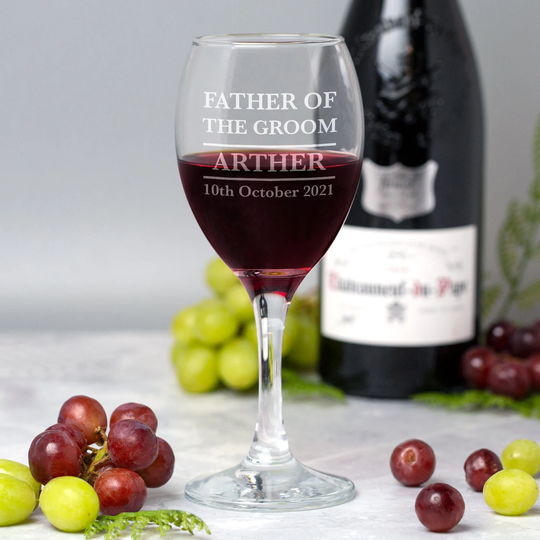 Personalised Father Of The Groom Glass For Wedding Gifts Thank You Presents Token Day