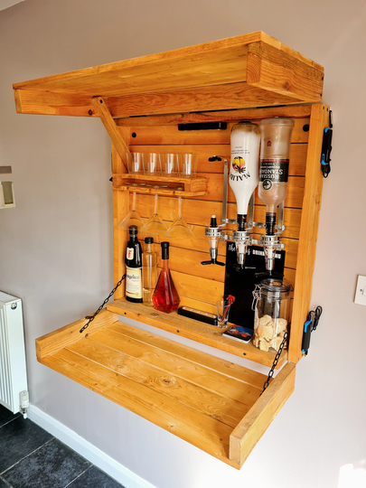 Arwen Optic Drop Down Wall Bar - Wooden Mounted