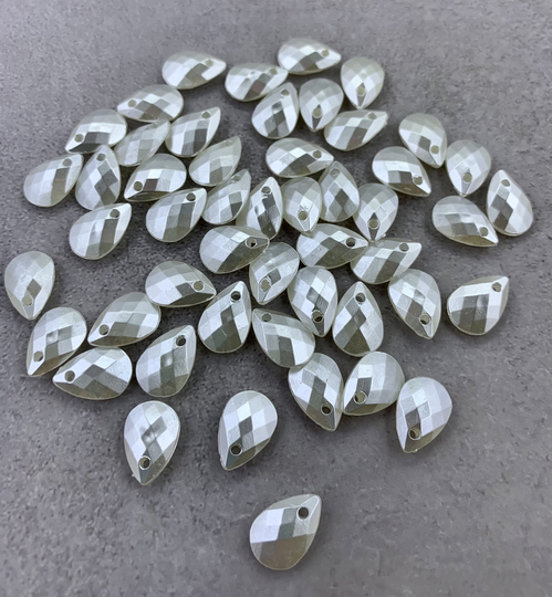 50 Imitation Pearl Teardrop Charms