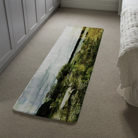 Kehoe Vintage Cow Designer Shaggy Green/Grey Rug