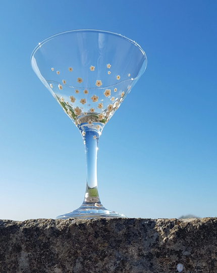 Hand Painted Decorated Martini Cocktail Glass 175Ml