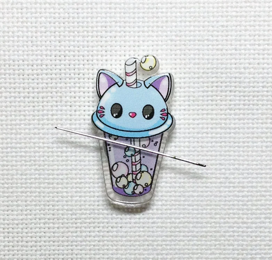 Kitty Drink Needle Minder For Cross Stitch | Embroidery