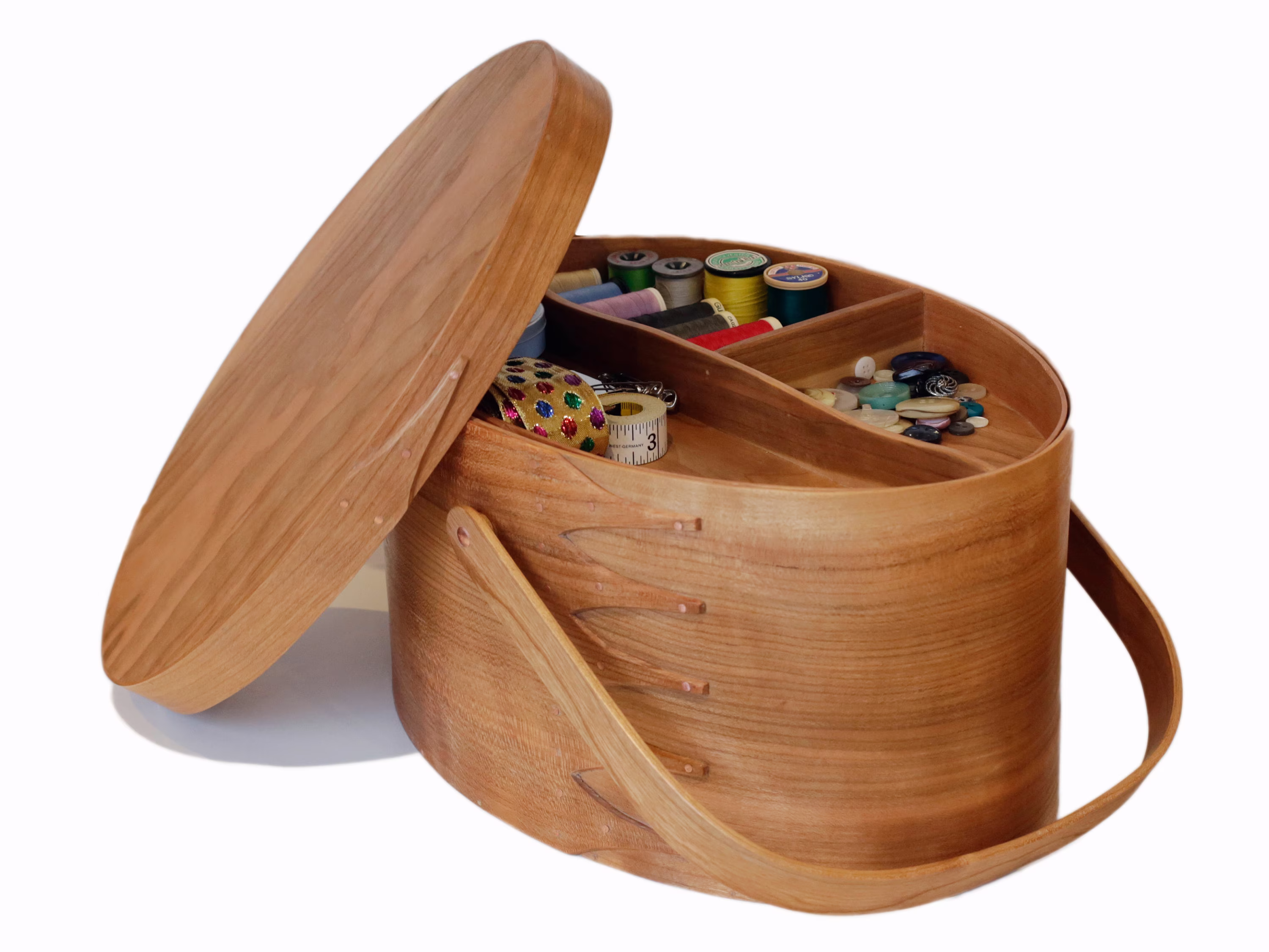 Shaker Style Workbasket in Cherry Wood