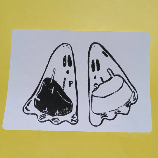 Ghost Salt & Pepper Shaker Print | A5