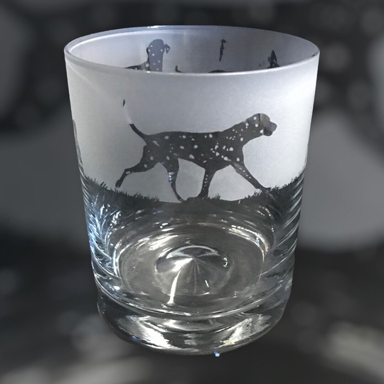 30Cl Glass Whisky Tumbler With Dalmatian Design