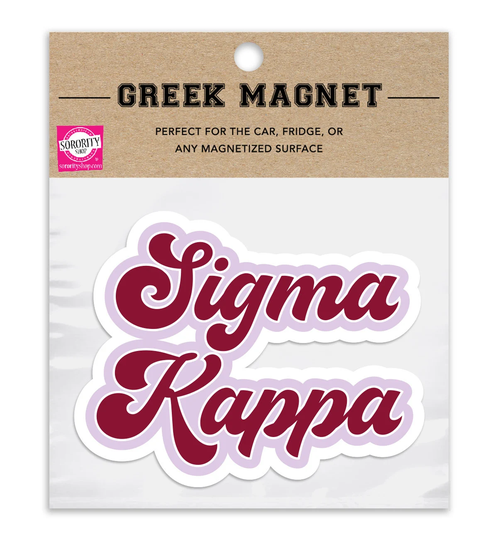 Sigma Kappa Retro Sorority Car Magnet Set Of 2 Removable No Residue All Weather Magnets