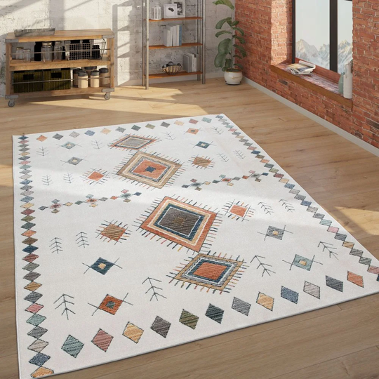 Oban Flatweave Cream/Orange/Grey Rug