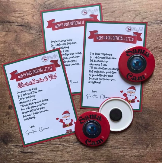 Santa Camera Fridge Magnet With A Letter From At The North Pole | A Gift Naughty Elves Return Father Christmas Cam