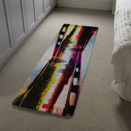 Labarre Big Ben Flipped Designer Shaggy Black/Red/Yellow Rug