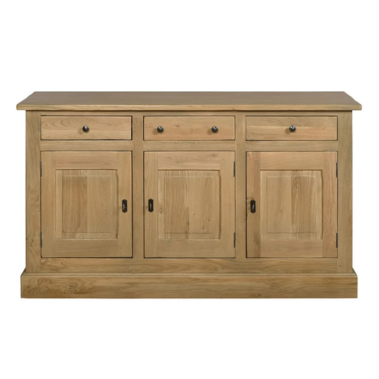 Abdel 161cm Wide 3 Drawer Oak Solid Wood Sideboard
