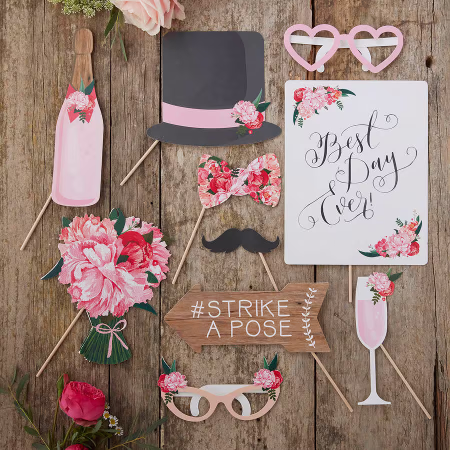 Boho Wedding Photo Props, Selfie Selfie, Table Rustic Best Day Ever, Booth Diy