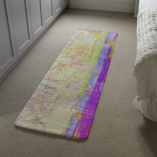 Mahaffey London Eye Tree Drops Designer Shaggy Yellow/Purple/Pink Rug