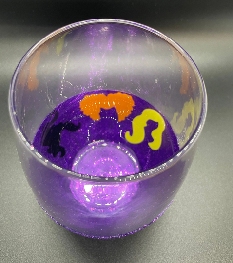 Peek A Boo Glitter Wine Glass