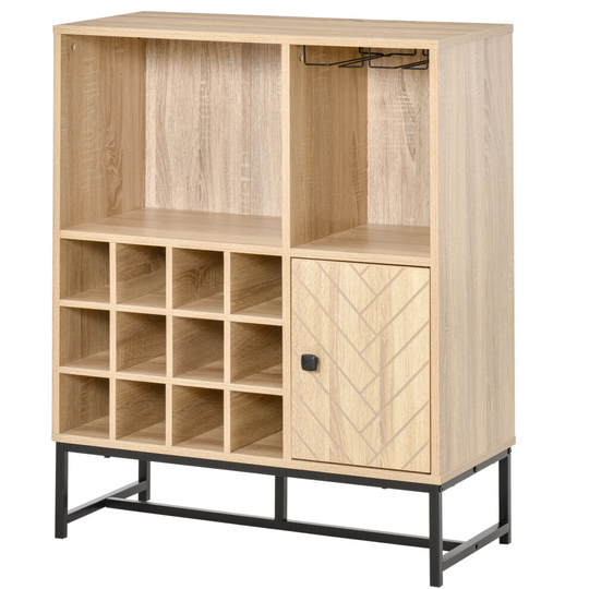 HOMCOM Wine Cabinet for 12 Bottles, Freestanding Wine Rack Sideboard