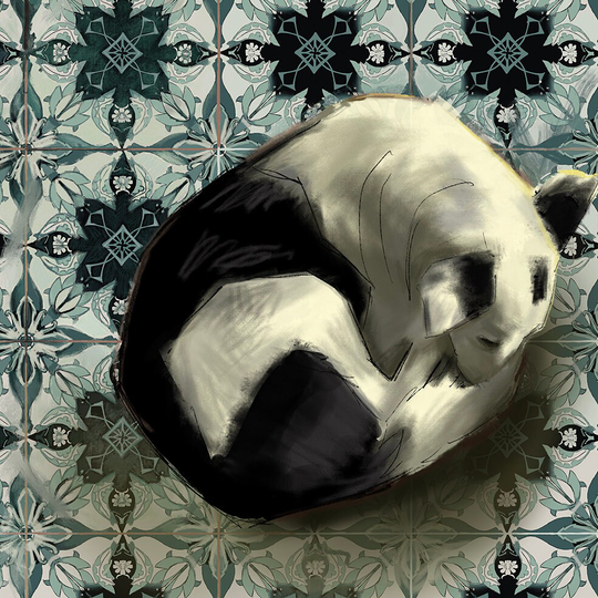 Sleeping Dog Print Whimsical Contemporary Fine Art