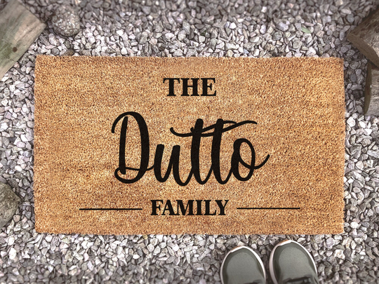 Personalized Coir Doormat With Family Name - Custom Door Mat