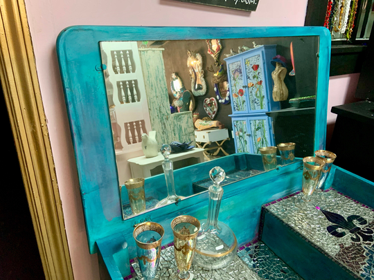 Turquoise Bar Cart