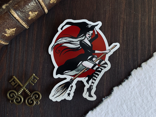 Magnet, Wind Witch, Fantasy Art, Witch Illustration, Halloween, Magnet, Fridge Witchy Decor, Halloween Magnet