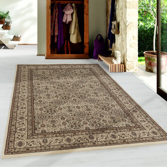 Angelos Flatweave 100% PP Heatset Beige Rug
