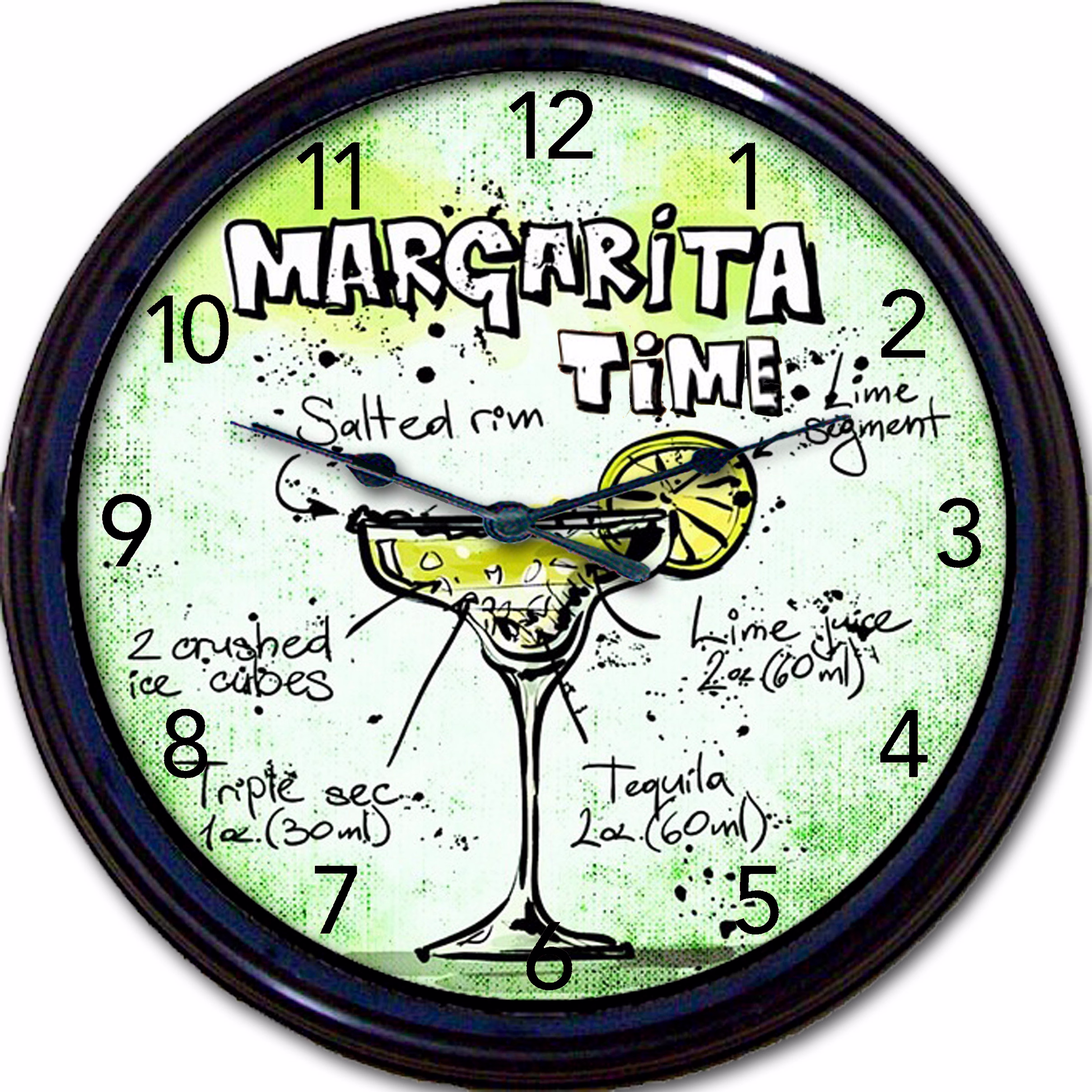 Margarita Clock - Home Bar Décor, Clock, Cocktail Kitchen Sign, Alcohol Gifts, Gift, Tequila Gifts