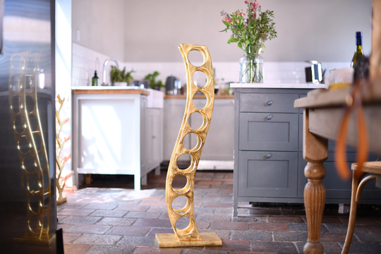 Large Gold Curved Wine Rack/ Christmas, Birthday, Anniversary Gift/ Bottle Holder/ Clever Kitchen Storage