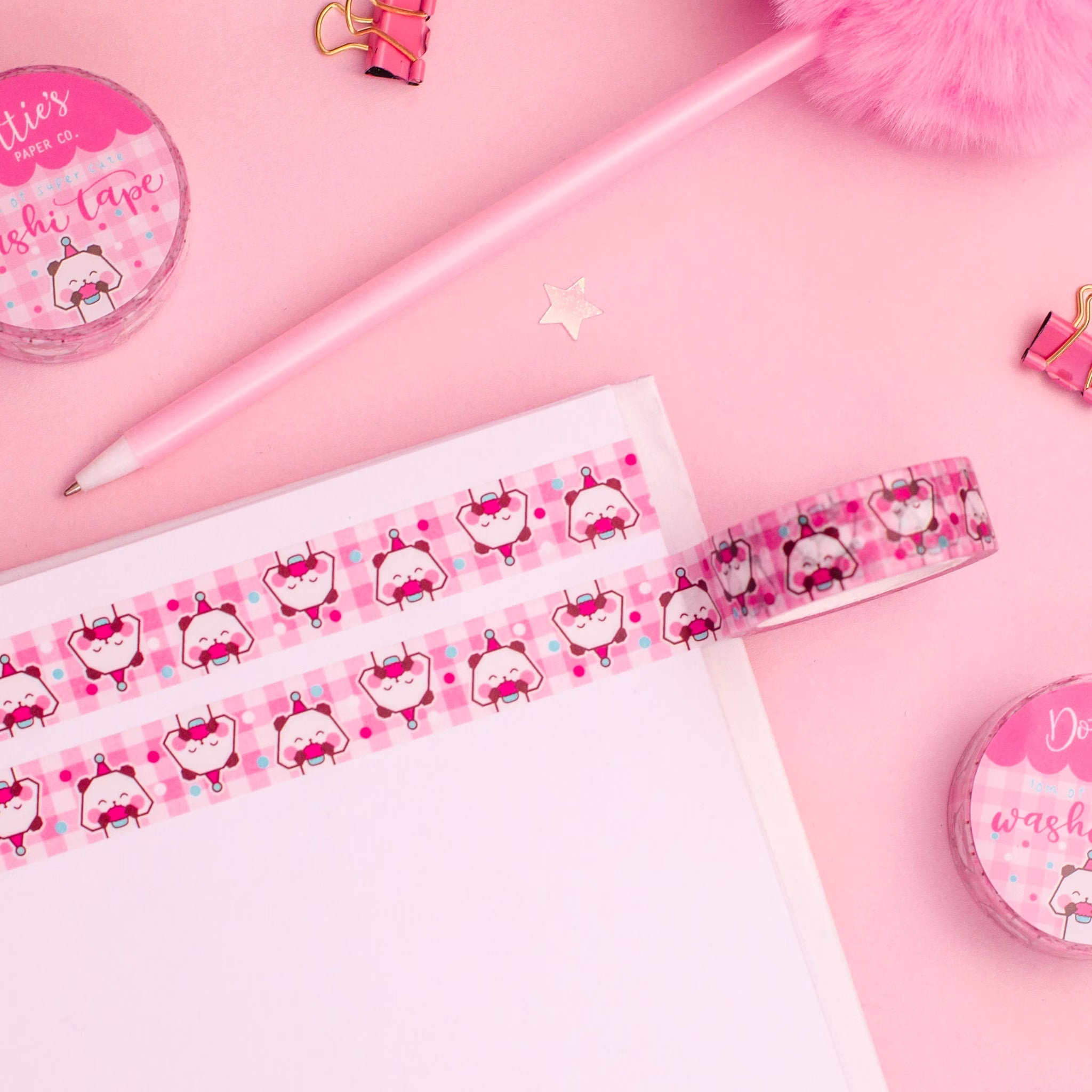 Birthday Kawaii Panda Washi Tape - Cute Origami Party For Gift Wrapping, Scrapbooks & Planner Decoration